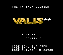 Valis Plus Plus Title Screen